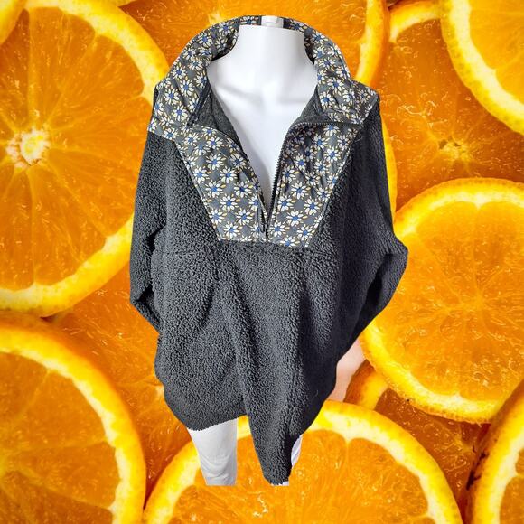 Vera Bradley Women's Outlet Teddy Fleece 1/2 Zipper Pullover Sweater Size XL - Picture 1 of 8